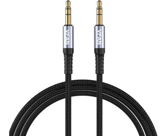 Cable Vipfan L11 mini jack 3.5mm AUX, 1m, gold plated (grey)