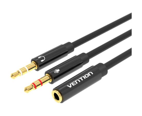 2x 3.5mm Male to 4-Pole Female 3.5mm Audio Cable 0.3m Vention BBTBY Black