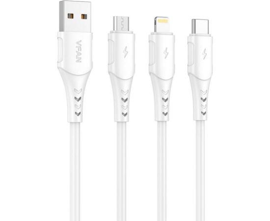 USB to Lightning cable Vipfan Colorful X12, 3A, 1m (white)