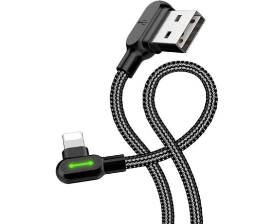 Angle USB Lightning Cable Mcdodo CA-4671 LED, 1.2m (Black)