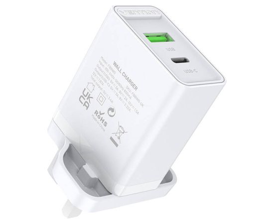 USB(A+C) Wall Charger Vention FBBW0-UK (18W/20W) UK White