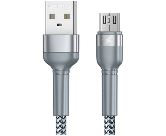 Cable USB Micro Remax Jany Alloy, 1m, 2.4A (silver)
