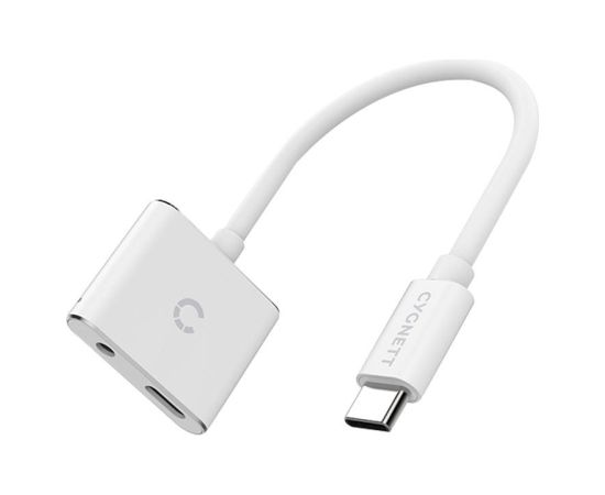 Adapter audio USB-C to mini jack 3.5mm i USB-C Cygnett Essential (white)