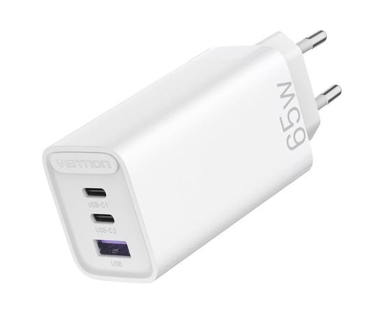 Wall charger EU 2xUSB-C(65W/30W) USB-A(30W) Vention, FEDW0-EU, 2.4A, PD 3.0