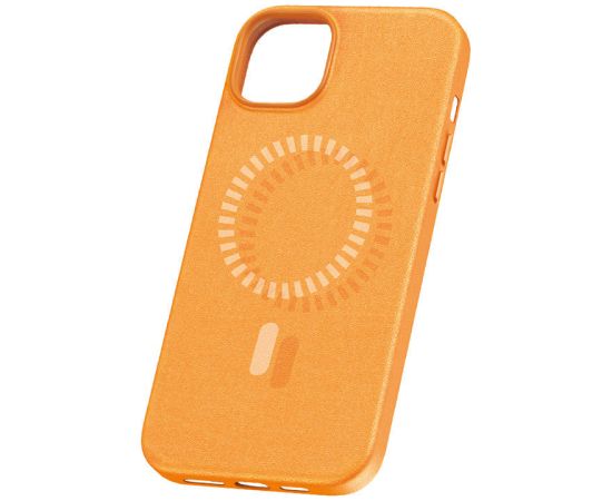 Magnetic Phone Case for iPhone 15 Pro Baseus Fauxther Series (Orange)