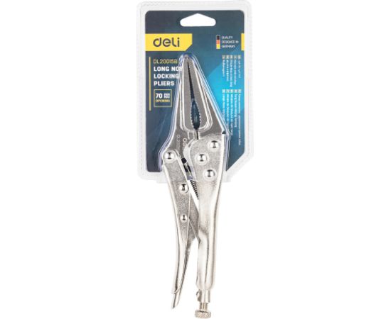 Long Nose Locking Pliers 9" Deli Tools EDL20015B (silver)