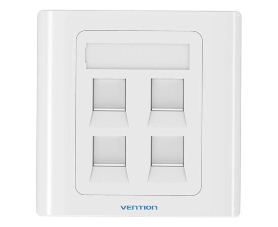 4-Port Keystone Wall Plate 86 Type Vention IFCW0 White