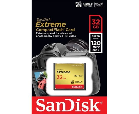SanDisk карта памяти CF 32GB Extreme 120MB/s