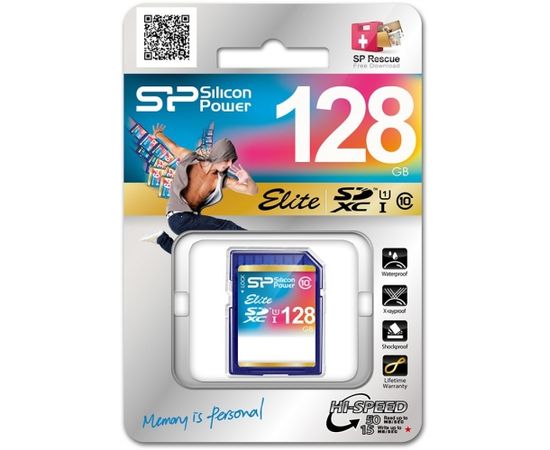 Silicon Power карта памяти SDXC 128GB Elite