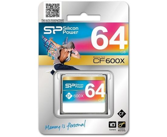 Silicon Power карта памяти CF 64GB 600x