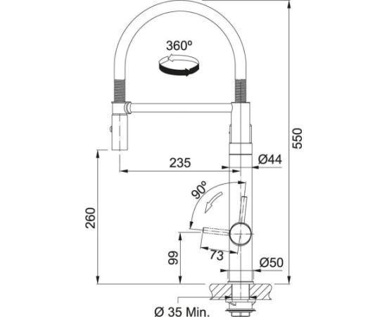 Franke Vital Twin Filt 2in1 Semi Pro H Virtuves Izlietnes Ūdens Maisītājs Ar Izvelkamu Galvu un filtru Pelēka/Hromēts