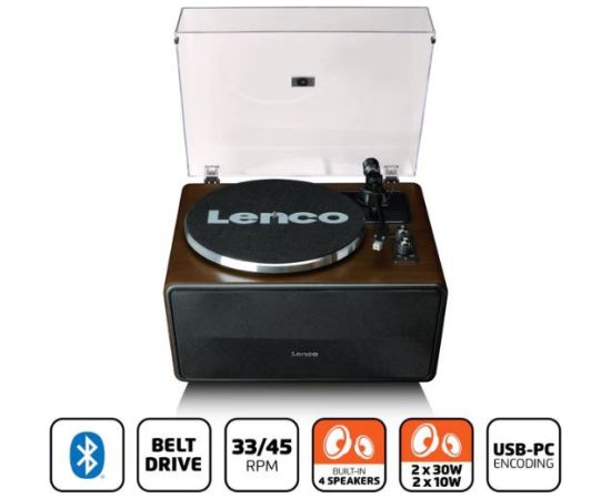 Vinyl record player with integrated speakers 80W Lenco LS470WA
