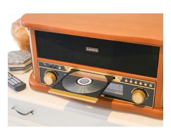 Retro music center with vinyl record and cassette player Lenco TCD2551WD