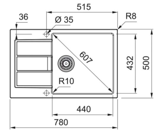 Franke Sirius 2 S2D 611-78 XL Tektonīta Iebūvējama Virtuves Izlietne, Bēša