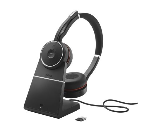 Jabra Evolve 75 SE MS Stereo Wireless Bluetooth Headset, With Charging Stand