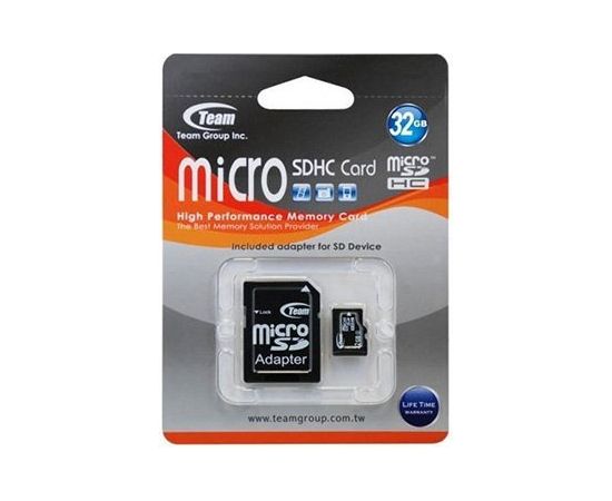 TEAM GROUP Memory ( flash cards ) 32GB Micro SDHC Class 10 with adapter minicase