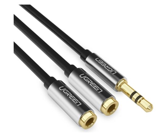 Ugreen Ugrenn AV123 headphone cable 3.5 mm minijack (male) - 2x 3.5 mm minijack (female) - black