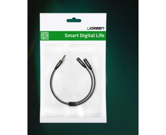Ugreen Ugrenn AV123 headphone cable 3.5 mm minijack (male) - 2x 3.5 mm minijack (female) - black
