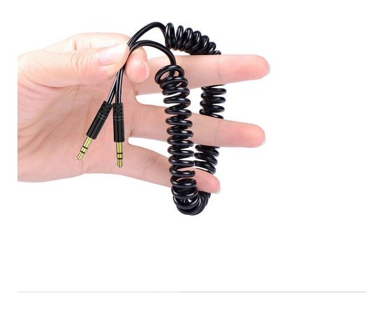 Dudao long extensible AUX mini jack 3.5mm cable spring ~ 170cm black (L12 black)
