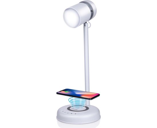 Grundig LED desk lamp 3:1 13*13*35cm include wireless charger 15W and built-in Bluetooth speaker