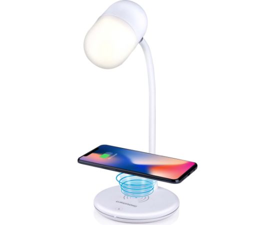Grundig LED desk lamp 3:1 12-12-32cm include wireless charger 10W and built-in Bluetooth speaker