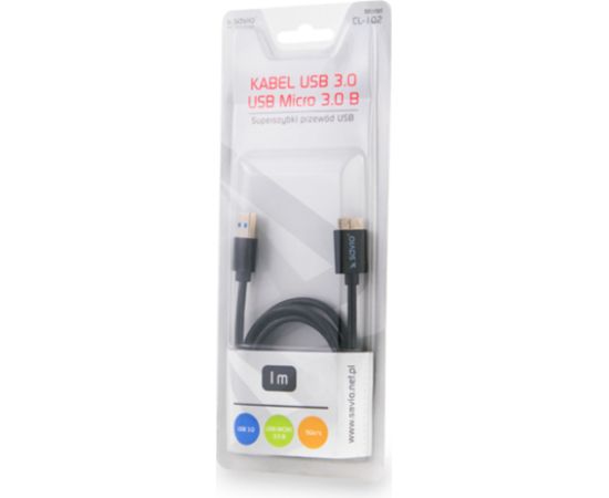 Savio USB 3.0 - USB Micro 3.0B kabelis