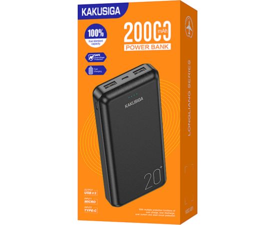 KAKUSIGA KSC-881 power bank 20000mAh | 2 x USB черный