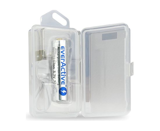 Battery everActive 18650 3.7V Li-ion 2600mAh micro USB with protection BOX