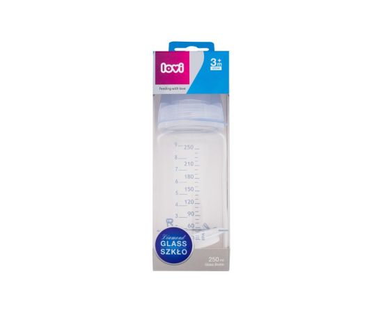 Lovi Baby Shower / Glass Bottle 250ml Blue 3m+