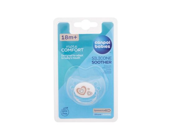 Canpol Newborn Baby / More Comfort Silicone Soother 1pc Hearts 18m+