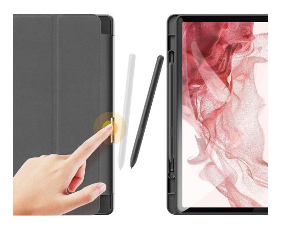 Dux Ducis Trifold magnet case grāmatveida maks planšetdatoram Samsung X710 | X716 Galaxy Tab S9 melns