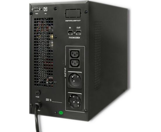 Qoltec 53043 Uninterruptible Power Supply | On-line | Pure Sine Wave | 3kVA | 2.4k0W | LCD | USB