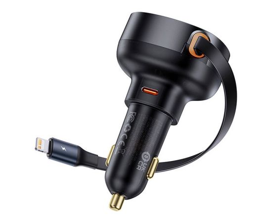 Car Charger Baseus Enjoyment Pro with lightning cable + USB-C , 55W (black)