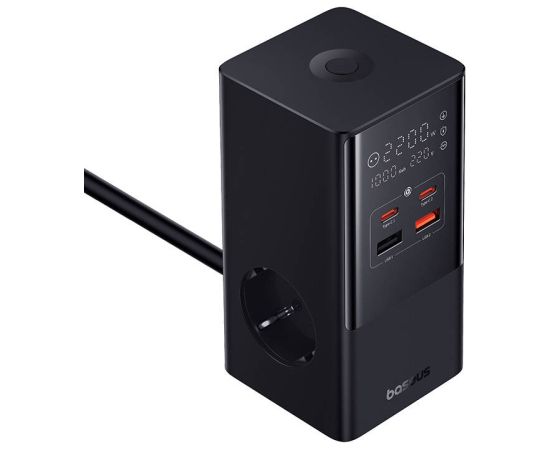 Wall charger / powerstrip Baseus PowerCombo 100W (black)