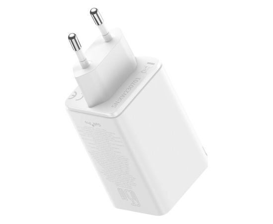 Baseus GAN6 Pro Fast Charger, 2xUSB-C + 2xUSB, 65W (white)