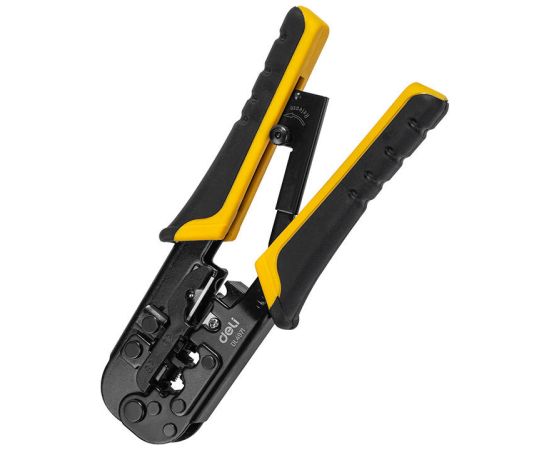 Deli Tools EDL4971 Ethernet Connector Crimping Pliers, 4/6/8P, RJ45/RJ14/RJ12/RJ9