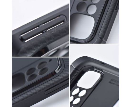 Fusion Carbon Premium  case silikona aizsargapvalks Xiaomi Redmi 12C melns