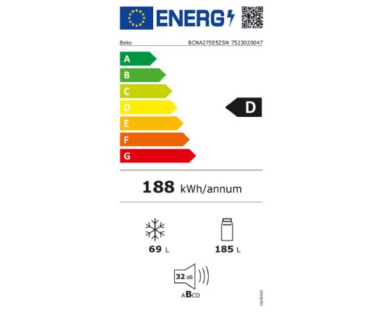 BEKO BCNA275E5ZSN 177.5cm HarvestFresh NeoFrost