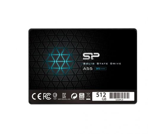 Silicon Power SSD Ace A55 512GB 2.5'', SATA III 6GB/s, 560/530 MB/s, 3D NAND