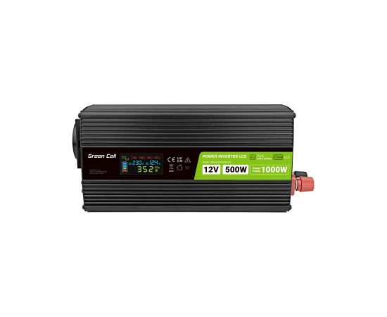 Green Cell PowerInverter LCD 12V 500W/10000W car inverter with display - pure sine wave