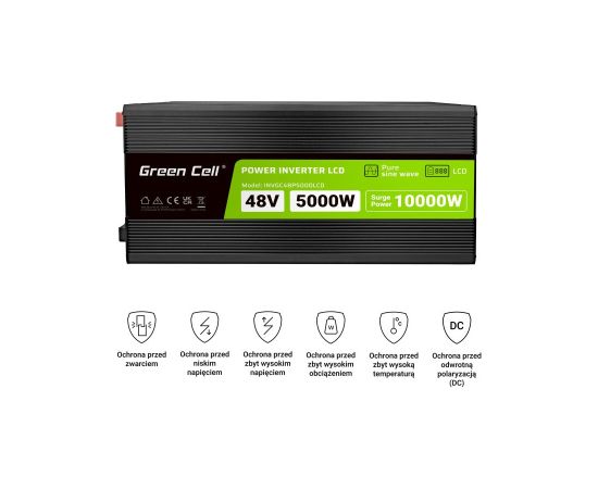 Green Cell PowerInverter LCD 48V 5000W/10000W inverter with display - pure sine wave