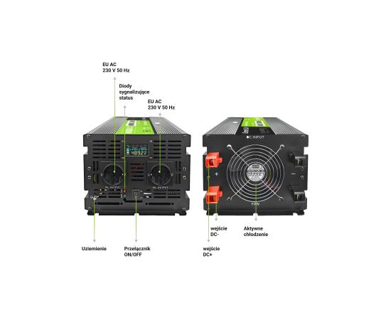 Green Cell PowerInverter LCD 48V 5000W/10000W inverter with display - pure sine wave