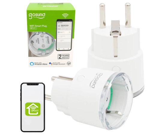 Smart plug WiFi Gosund SP111 3680W 16A, Tuya 2-pack