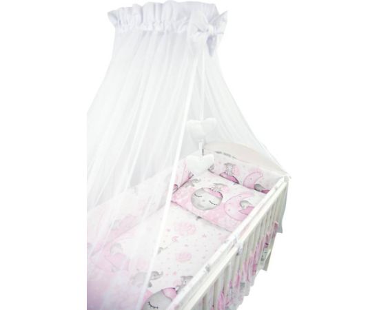 Sešdaļīgs gultas veļas komplekts 120x90, rozā