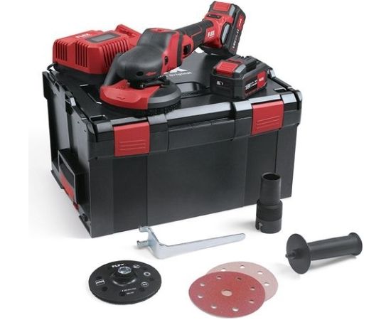 Akmens slīpmašīna Flex SE 125 18.0-EC; 18 V; 2x5,0 Ah akum.