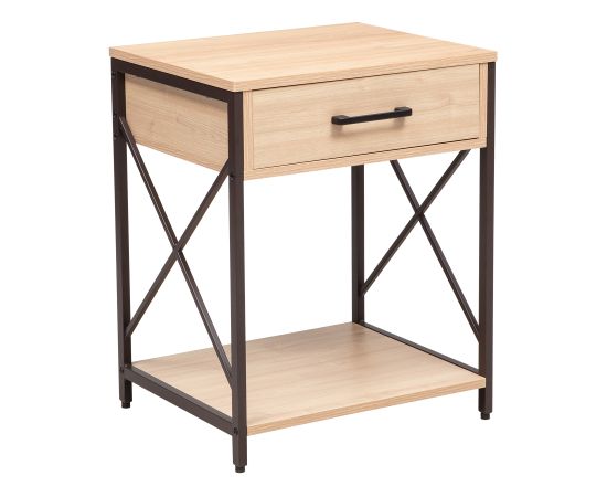 Side table/night stand HEDVIG 48x40xH60cm, ash/black