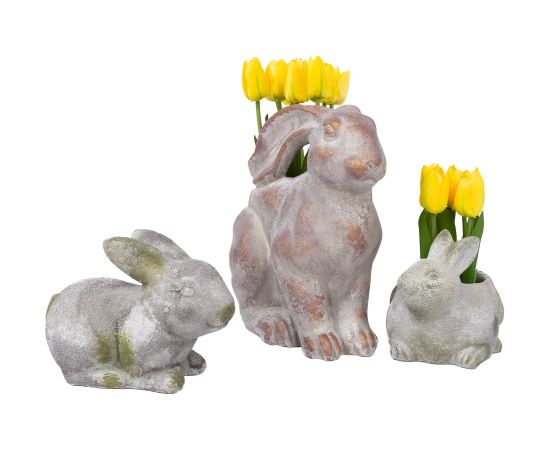 Planter STONE 18x13xH14,5cm, rabbit