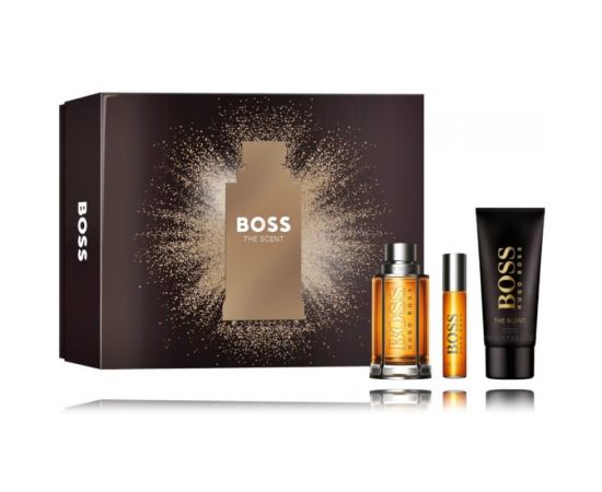 Hugo Boss The Scent komplekts vīriešiem (100 ml. EDT + 10 ml. EDT + 100 ml. dušas želeja) Парфюмерные наборы