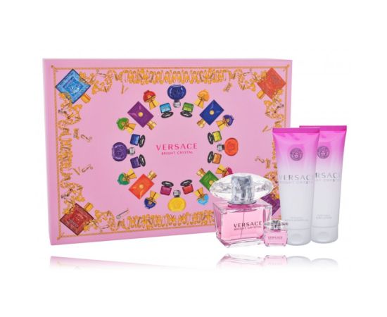 Versace SET VERSACE Bright Crystal EDT spray 90ml + EDT 5ml + SHOWER GEL 100ml + BODY LOTION 100ml Парфюмерные наборы