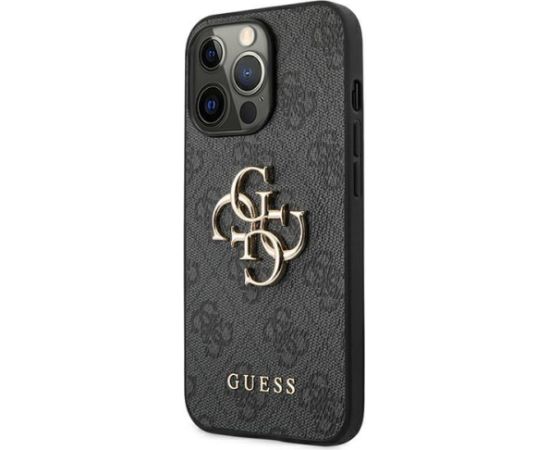 Guess GUHCP13X4GMGGR iPhone 13 Pro Max 6.7&quot; серый жесткий чехол 4G Большой металлический логотип